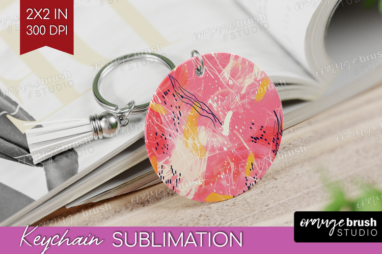Brush Stroke Keychain PNG - Abstract Keychain Sublimation