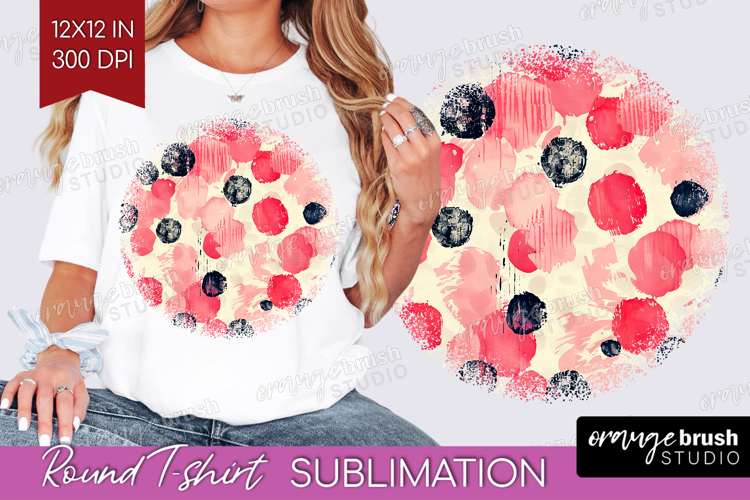 Brush Stroke Round Tshirt Background - Abstract PNG