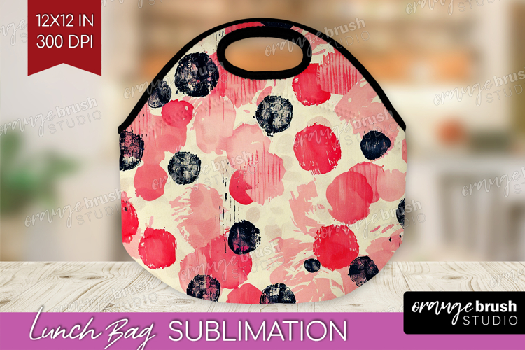 Brush Stroke Lunch Bag - Abstract Lunch Bug PNG Sublimation