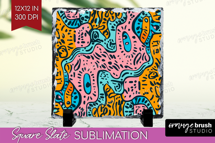 Brush Stroke Slate PNG - Abstract Square Slate Sublimation