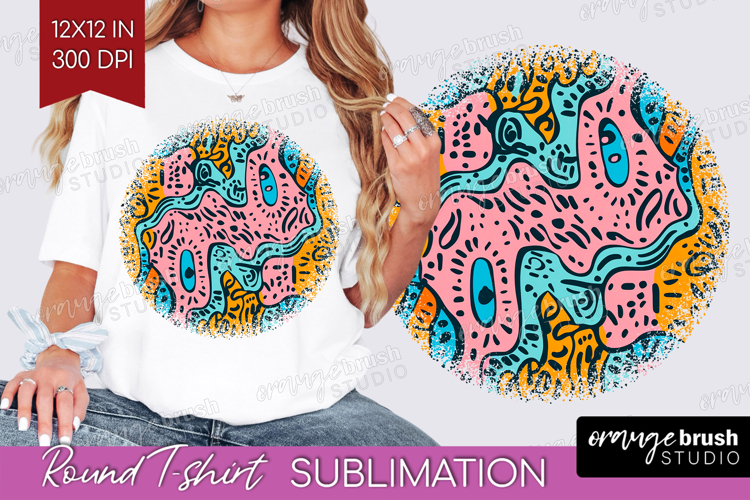 Brush Stroke Round Tshirt Background - Abstract PNG