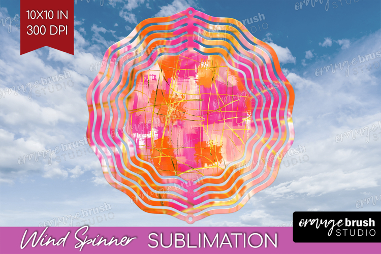 Brush Stroke Wind Spinner Sublimation PNG - Abstract Round