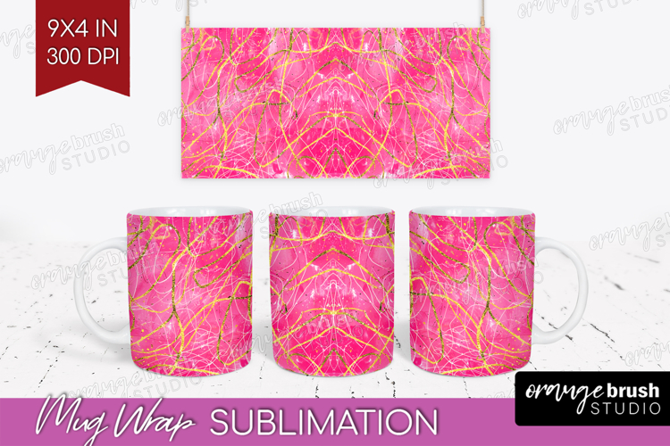 Brush Stroke Mug Wrap - Abstract Mug PNG Sublimation