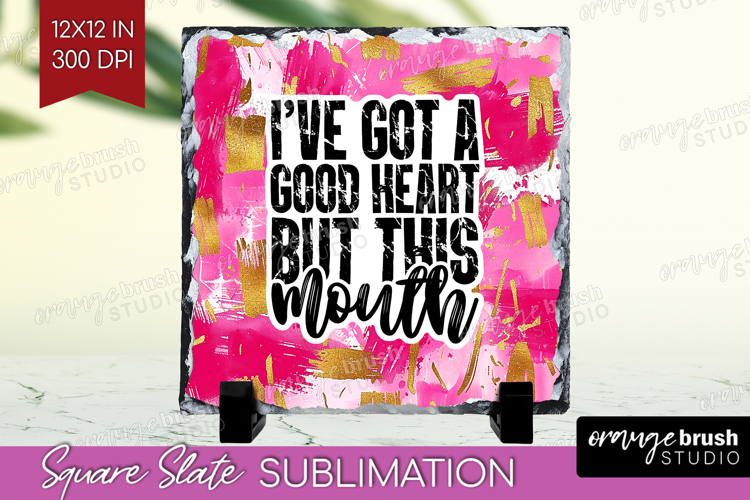 Sarcastic Quotes Quote Slate PNG - Brush Stroke Square Slate