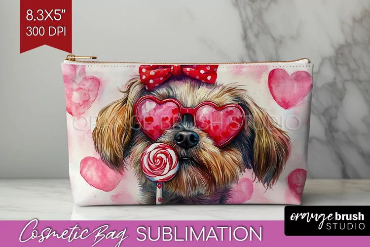 Brussels Griffon Valentine Cosmetic Bag Valentines Day Bag