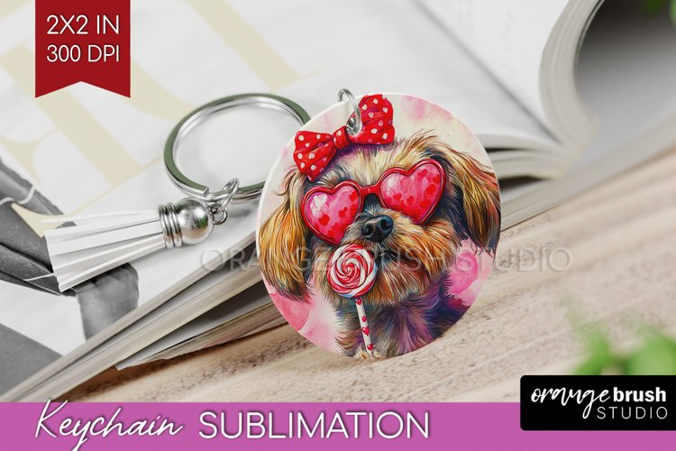 Brussels Griffon Valentine Keychain PNG Valentines Day