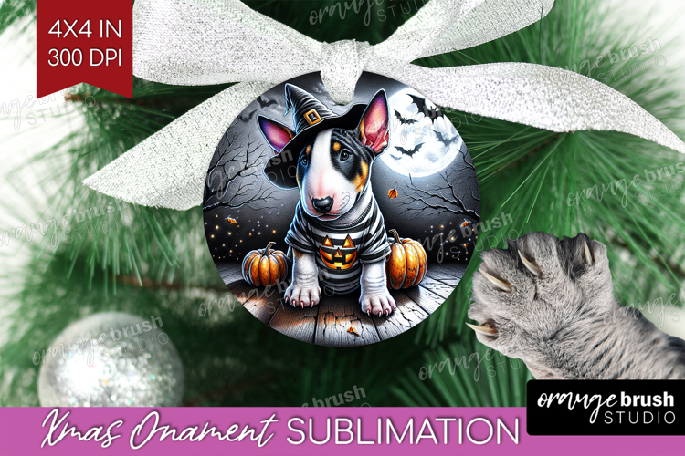 Bull Terrier Dog Ornament PNG Halloween PNG Sublimation