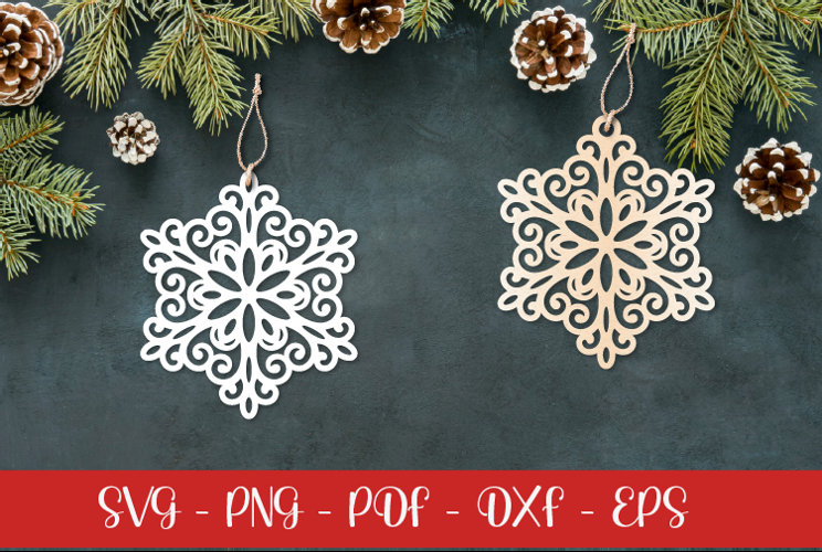 Snowflake laser SVG PNG| Christmas Snowflakes ornament