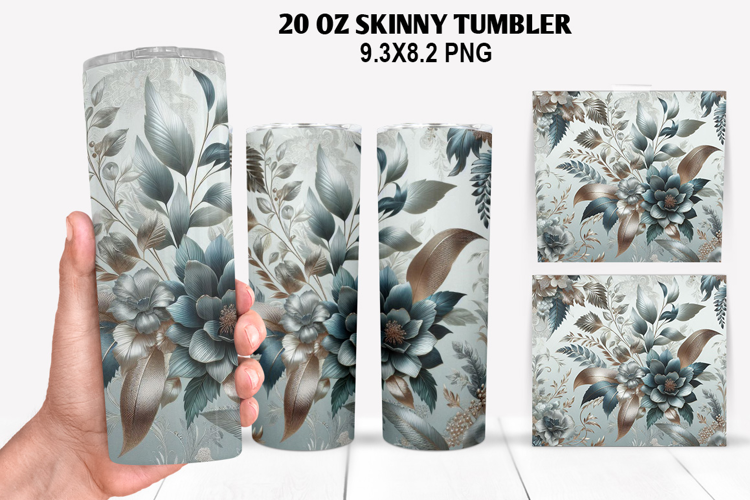 Flowers Skinny Tumbler 20oz Wrap Design, Spring Tumbler Wrap