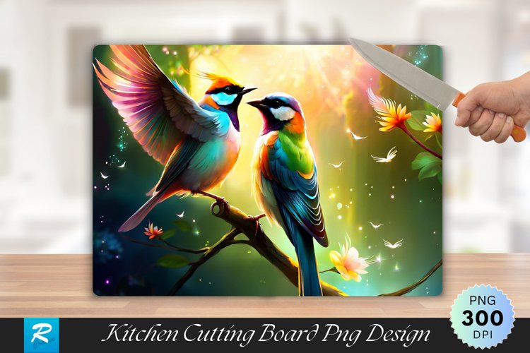 Couple of Birds Cutting Board Sublimation Design