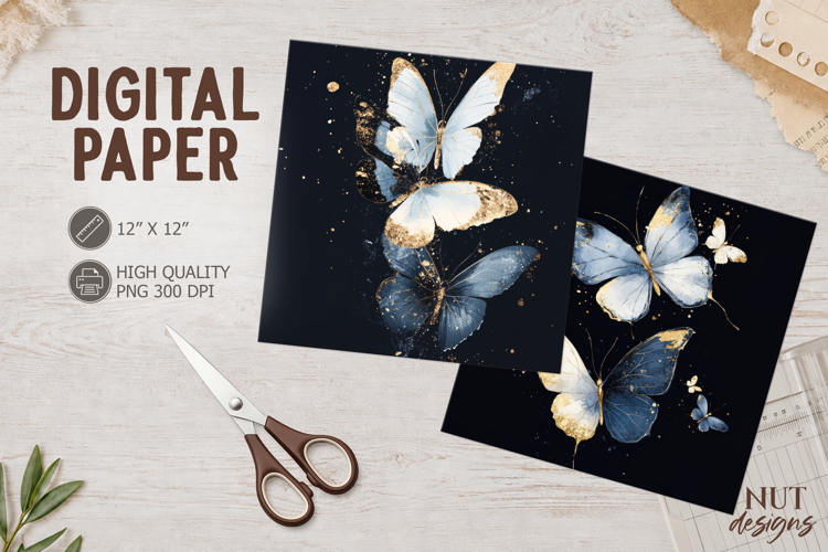 Dark aesthetic Journal junk Mystery Butterflies paper
