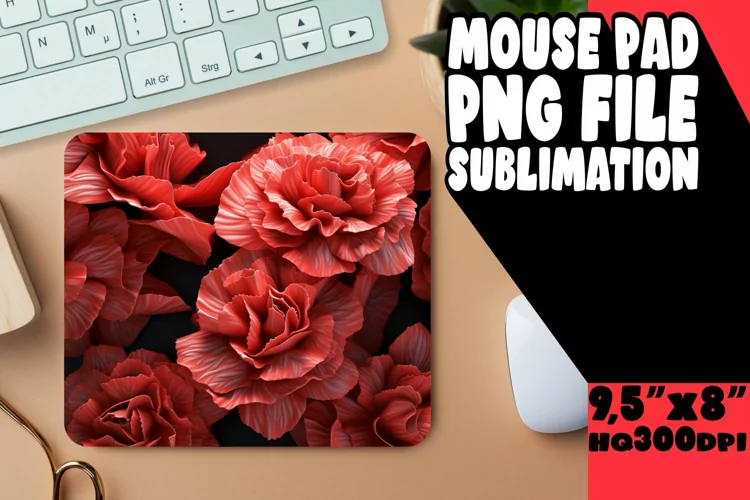 Stylish 3D Flower Sublimation Mouse Pads