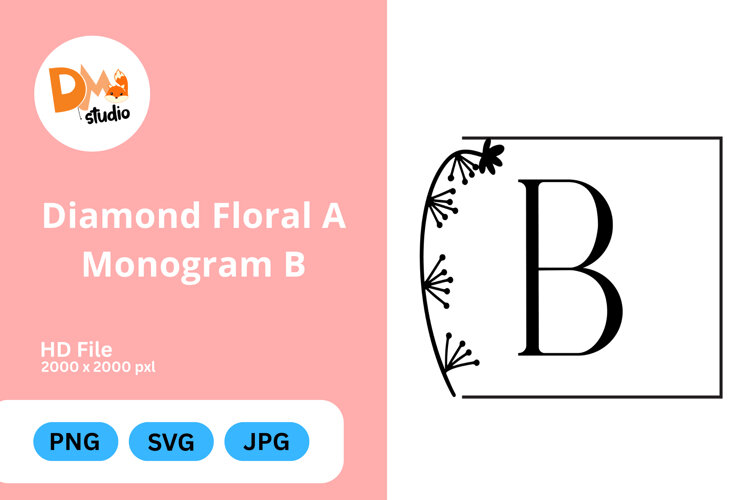Diamond Floral Monogram Emblem (6095920)