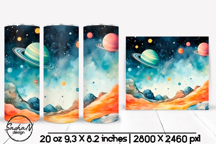 Space tumbler wrap, Cosmic landscape sublimation