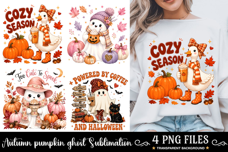 Trending Autumn PNG, Spooky Season PNG, Cute Ghost PNG