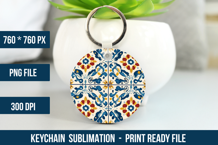 Mediterranean Pattern Keychain | Keychain Design