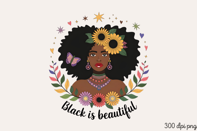Black is Beautiful PNG, Black History Month Sublimation