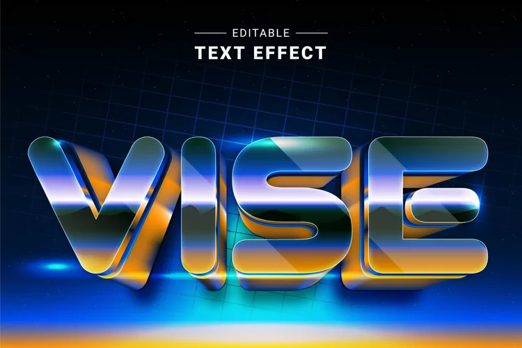 Editable Text Effect for Illustrator. Vector Graphic styles