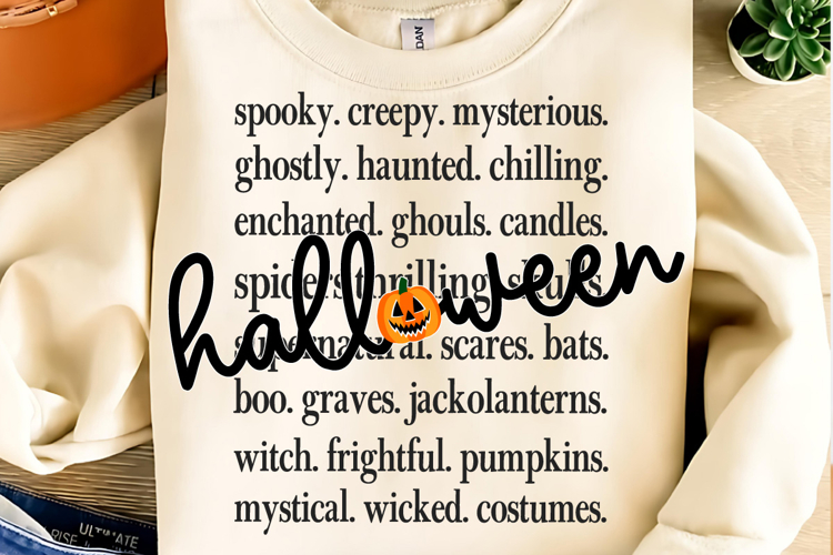 Halloween Words PNG SVG, Spooky Season SVG, Halloween SVG