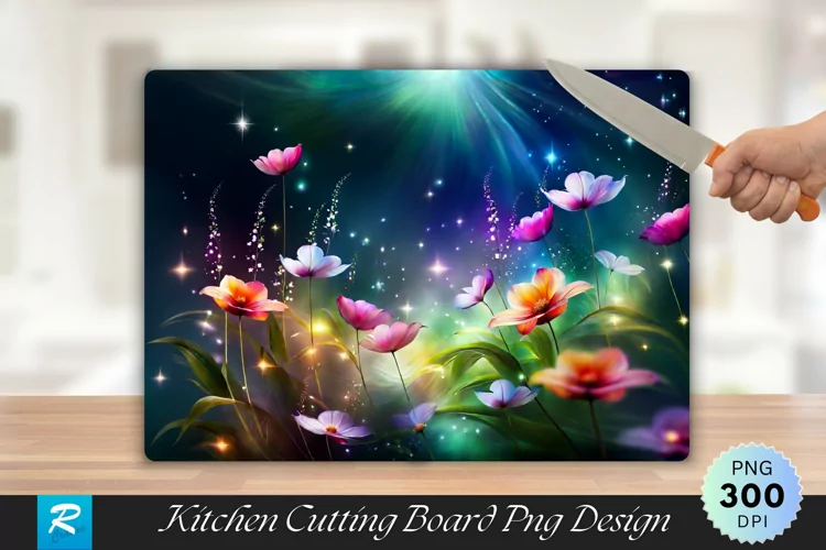 Floral Cutting Board Sublimation Design