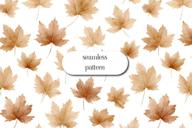 Autumn Maple Leaves Seamless Pattern | Fall Digital Paper