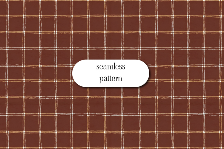 Rust Plaid Seamless Pattern | Rustic Checkered Print Art