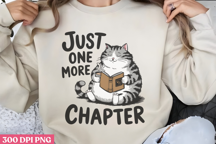 Just one more chapter PNG, Funny Animal Sublimation PNG