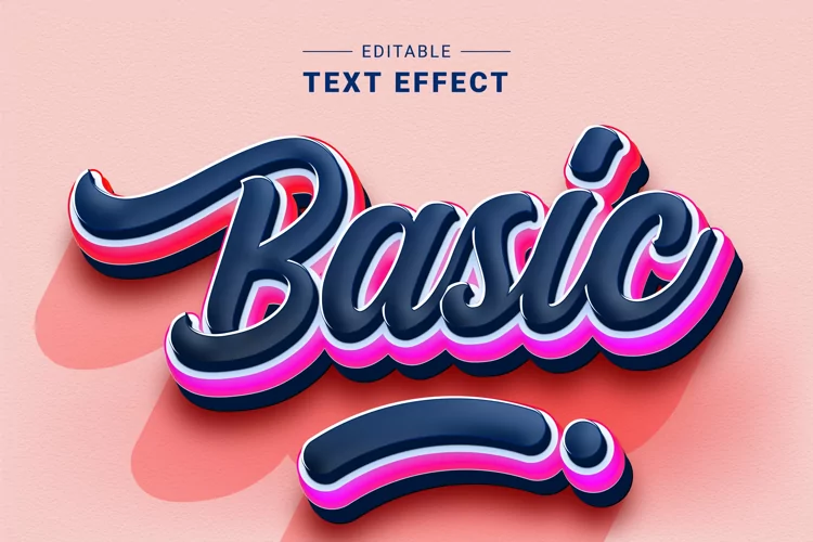 Editable Text Effect for Illustrator. Vector Graphic styles