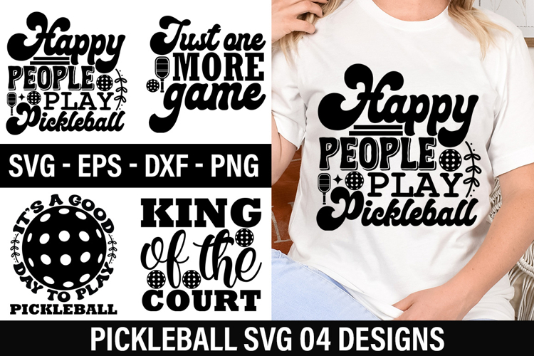 Pickleball SVG Design - Happy People Play Pickleball
