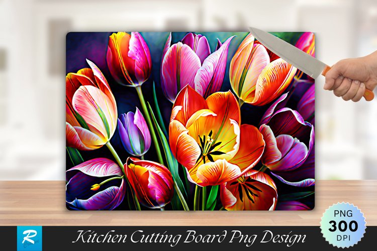 Wild Tulip Cutting Board Sublimation Design