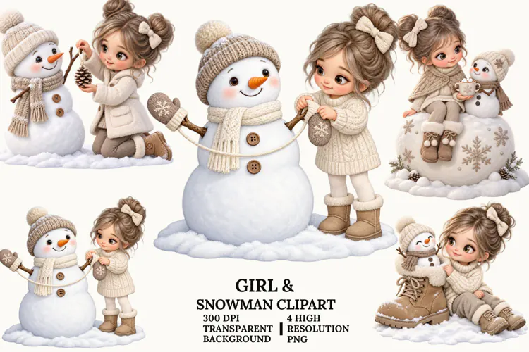 Christmas Winter Gnome Clipart, Ice Skating and Sledding PNG