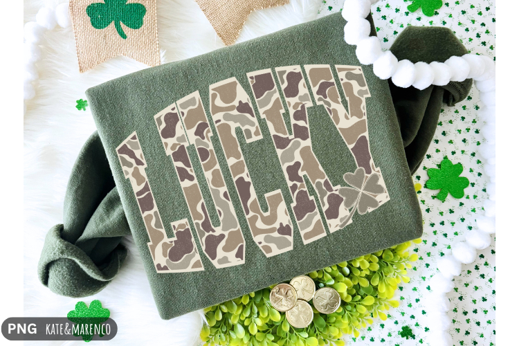 Lucky PNG | Camo St. Patrick PNG | Camouflage Saint Patty
