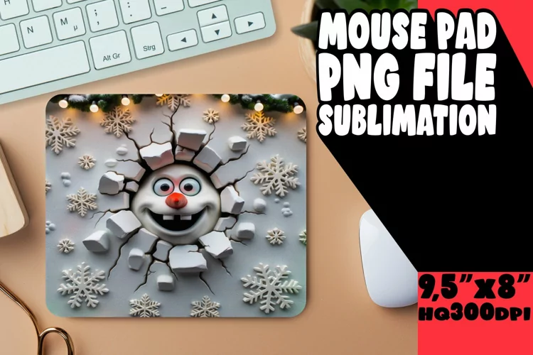 Festive 3D Hole in Wall Desk Mat