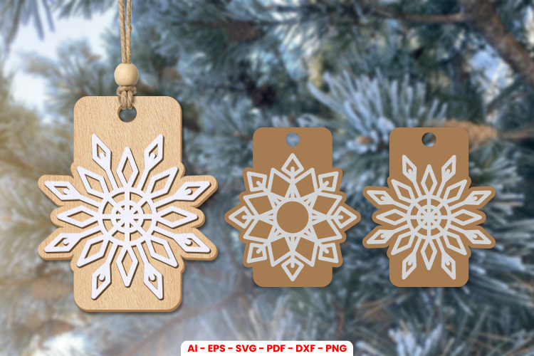 Snowflakes Gift Tags Laser Cut | Christmas Ornament