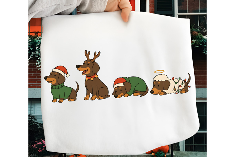 Christmas Dachshund PNG, Dog Lover PNG, Merry Christmas PNG