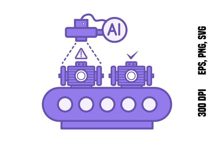 Purple Automated Quality Control Icon example image 1