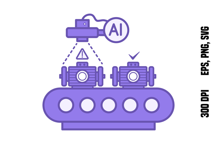 Purple Automated Quality Control Icon
