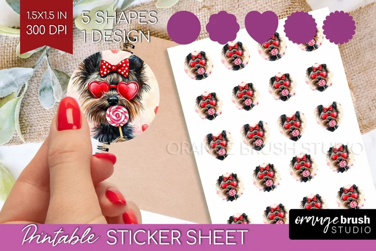 Cairn Terrier Valentine Round Sticker Valentines Day Sticker