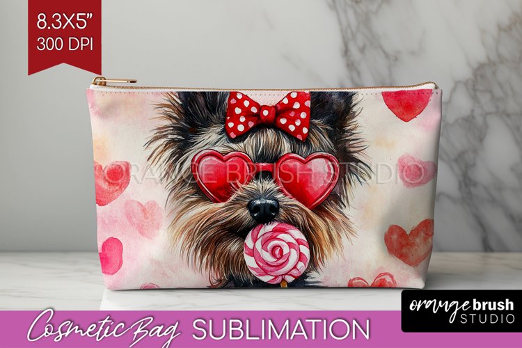Cairn Terrier Valentine Cosmetic Bag Valentines Day Makeup example image 1