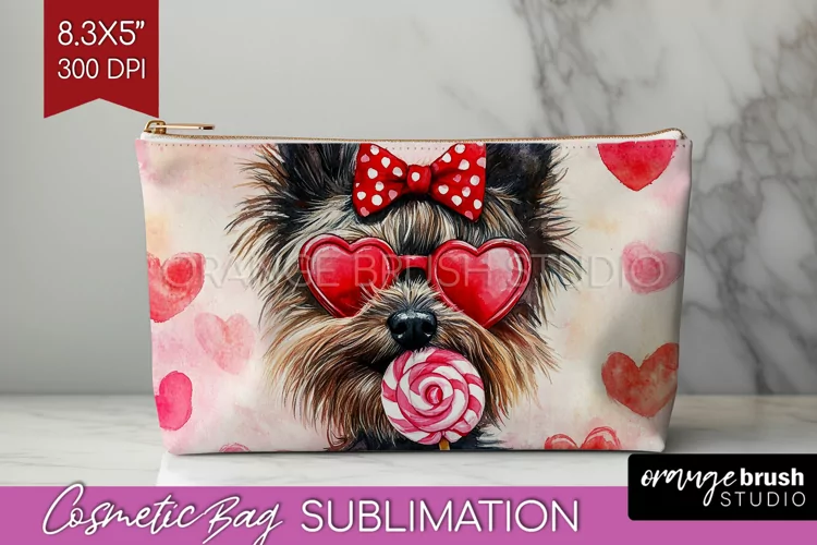 Cairn Terrier Valentine Cosmetic Bag Valentines Day Makeup