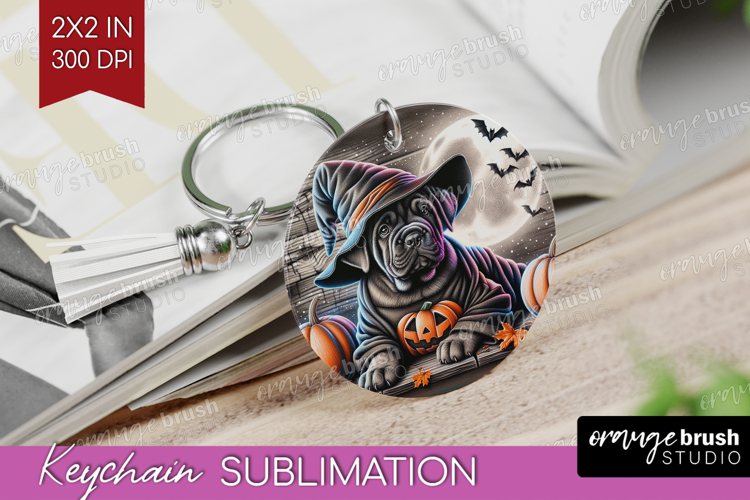 Cane Corso Dog Keychain PNG Halloween Keychain Sublimation