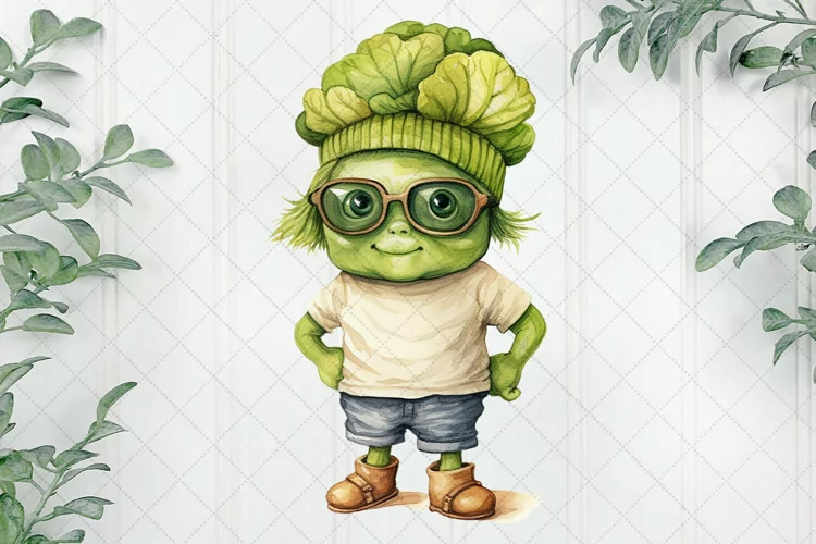 Cartoon Fruits Cabbage Watercolor Sublimation
