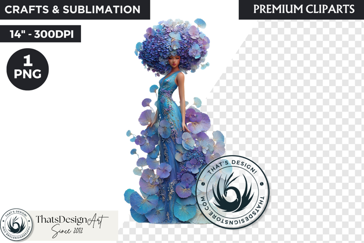 Royal Hydrangea Guardian Fantasy Warrior Floral Graphic