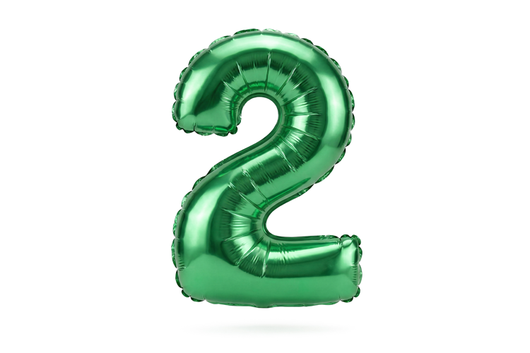 Green Metallic Number 2 Foil Balloon Party Decoration