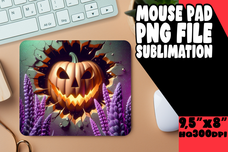Unique Mouse Mat Sublimation, 3D Pumpkin