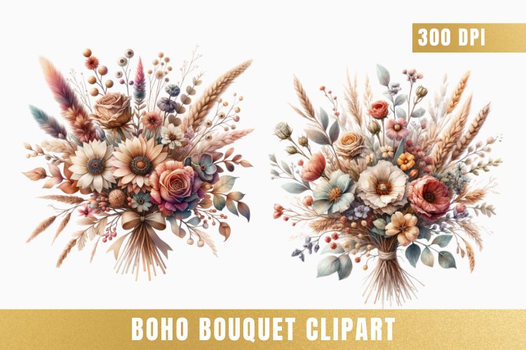 Boho Flowers Clipart Image 21