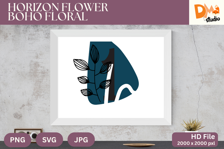 Horizon Flower Boho Floral Monogram