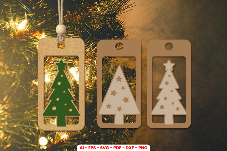 Christmas Tree Tag Laser Cut