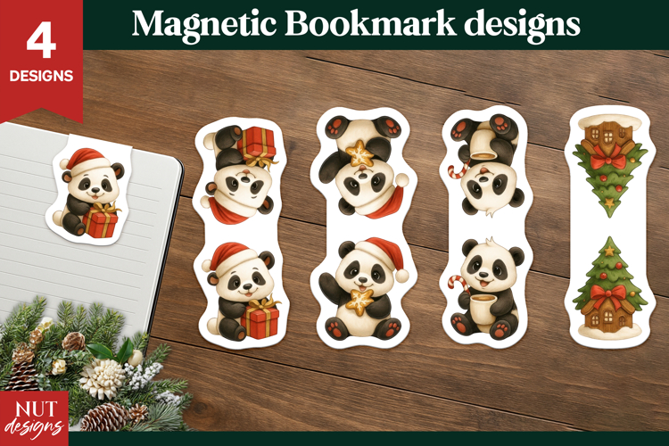 Christmas Bookmark Christmas Panda Magnetic Bookmarks
