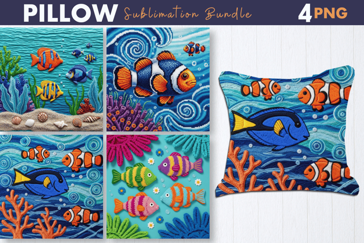 Fish Pillow Sublimation, Fish Sublimation PNG Design